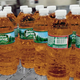 Poland Spring plastic bottles filled with apple juice.